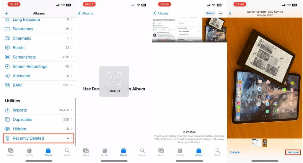 营根镇苹果14维修分享 iPhone14 上恢复已删除的照片 